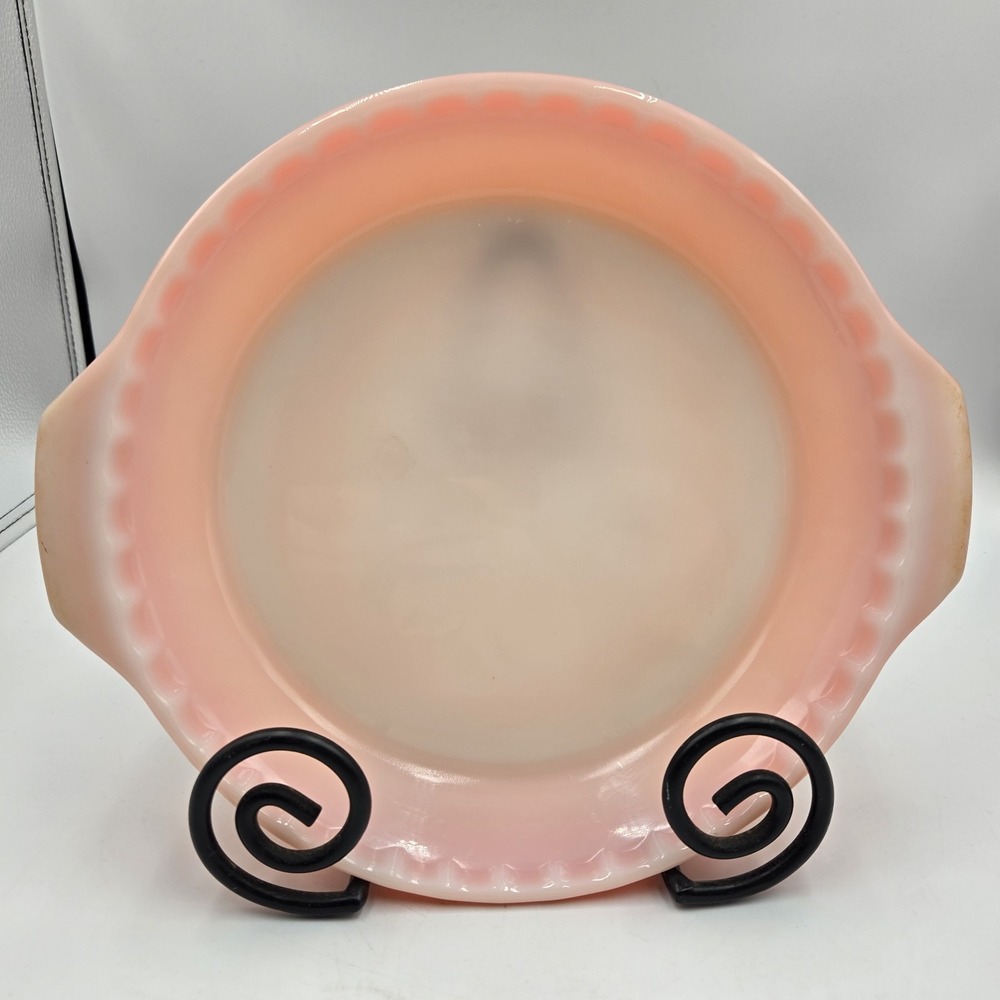 NICE VINTAGE HOCKING Fire-King Burnt Orange‎ Scalloped Inside Edge 10" Pie Plate